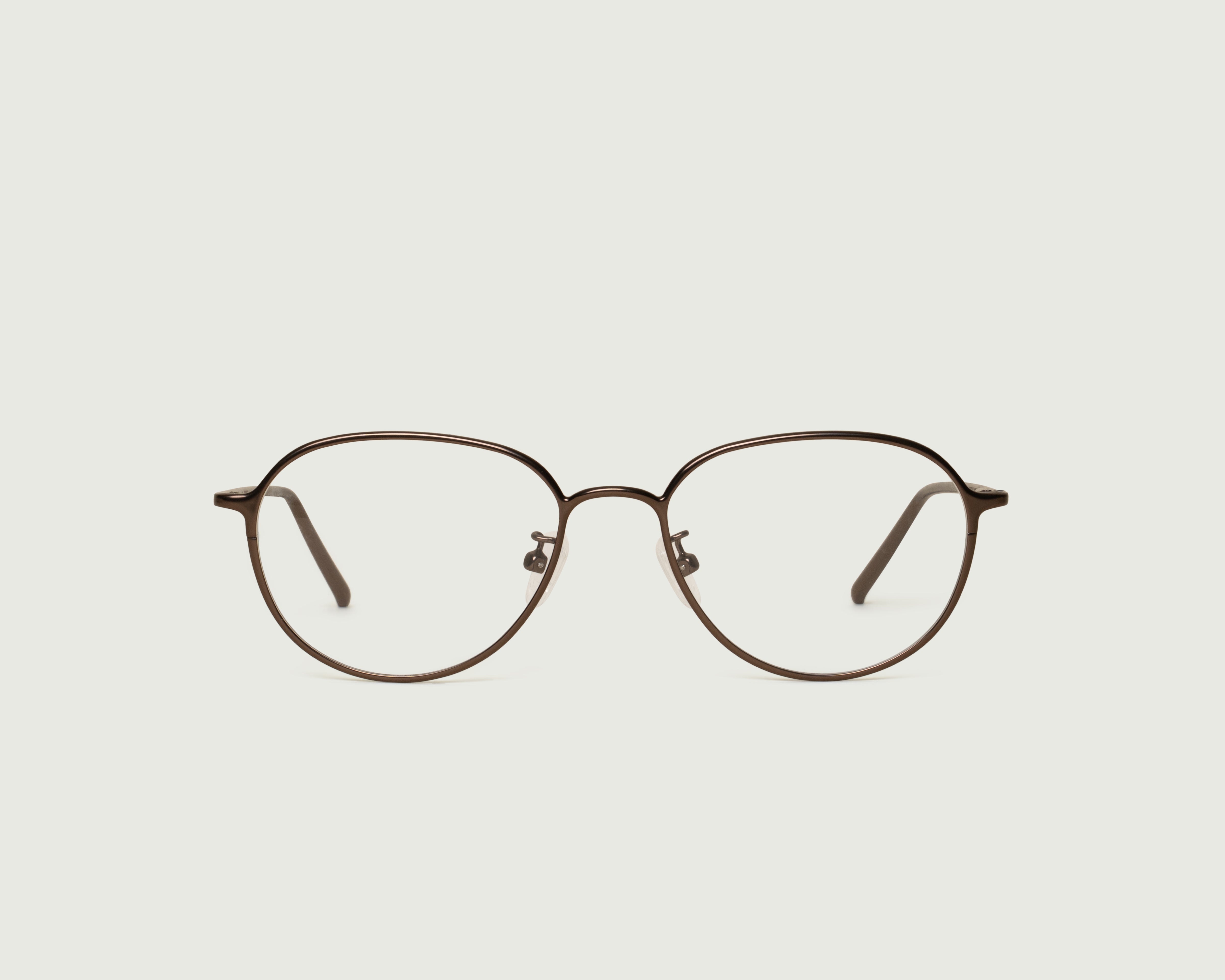 Brass::Koa Eyeglasses round Brown metal front