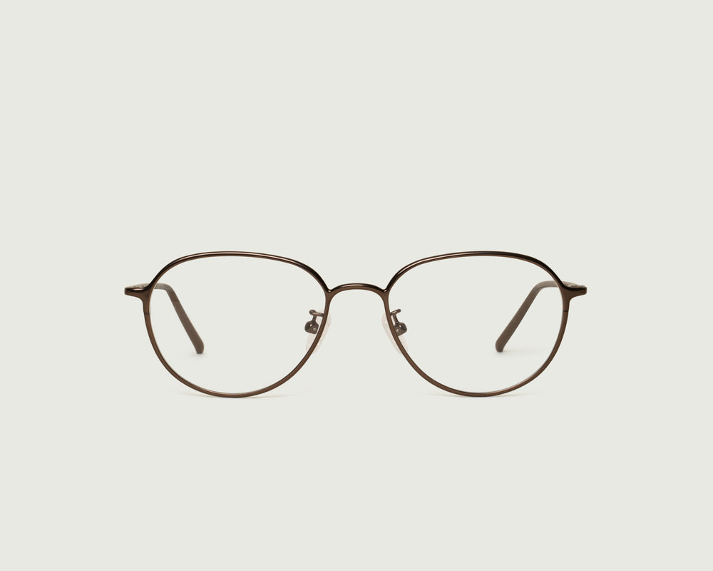 Brass::Koa Eyeglasses round Brown metal front