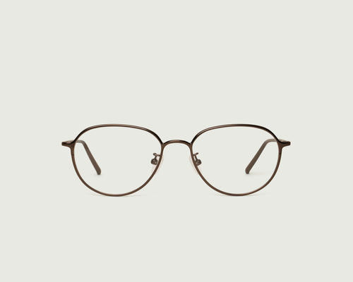 Brass::Koa Eyeglasses round Brown metal front