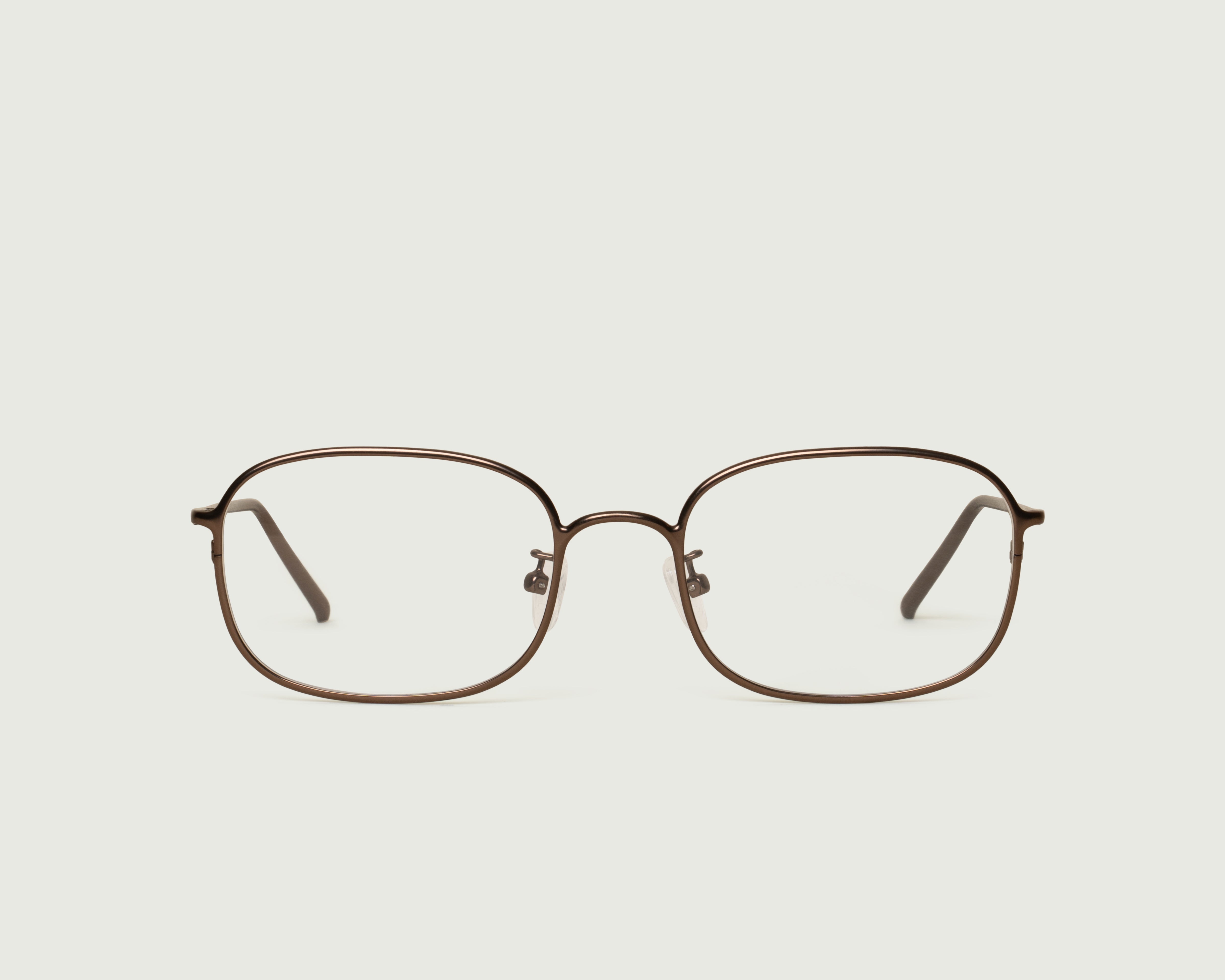 Brass::Nami Eyeglasses square Brown metal front