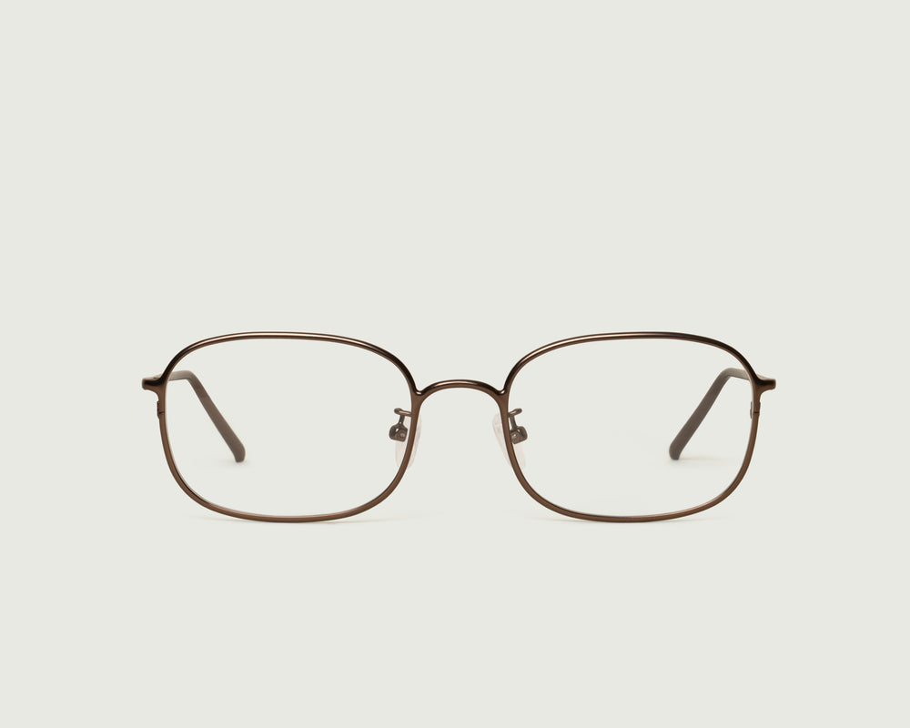 Brass::Nami Eyeglasses square Brown metal front