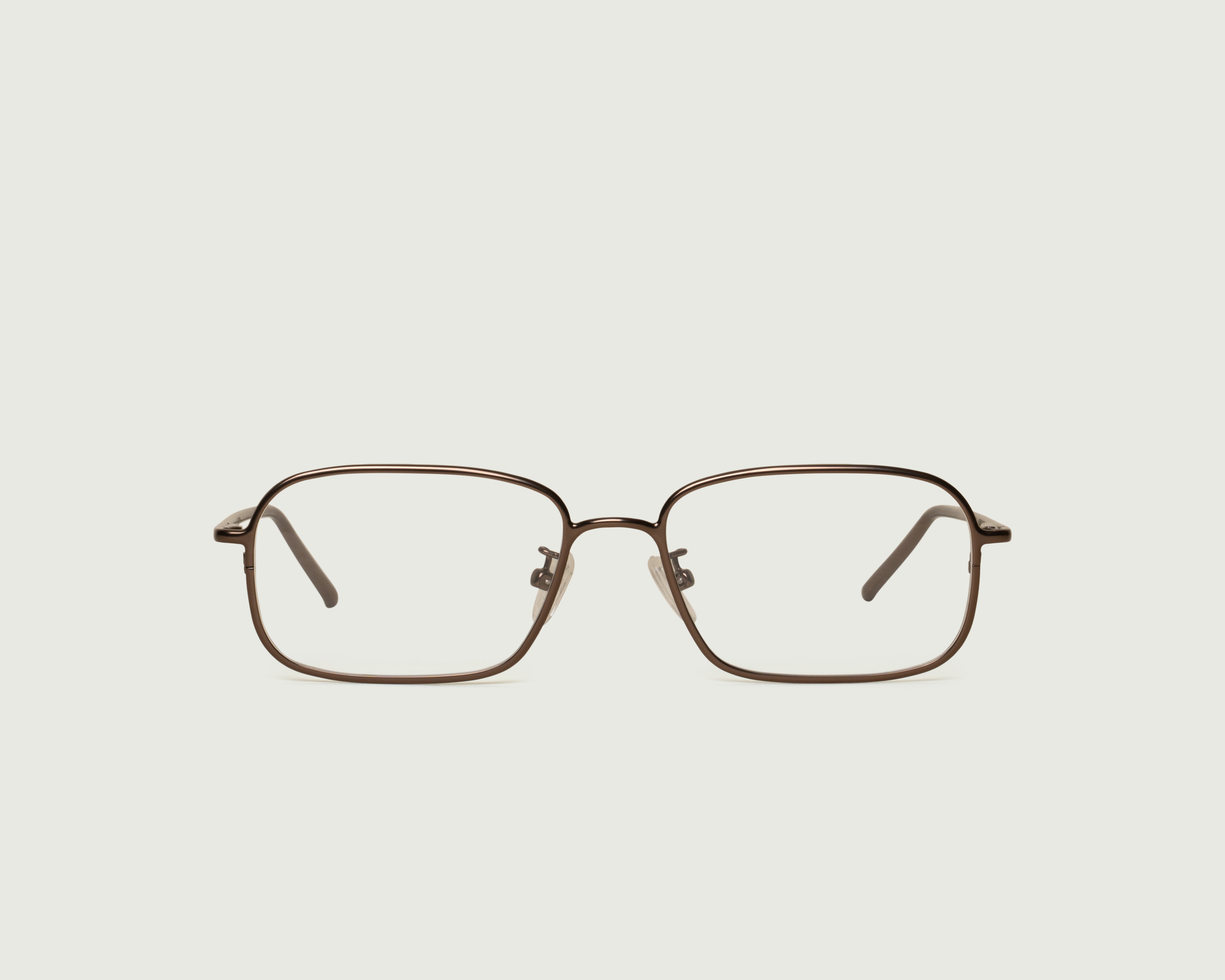 Brass::Toma Eyeglasses rectangle Brown metal front