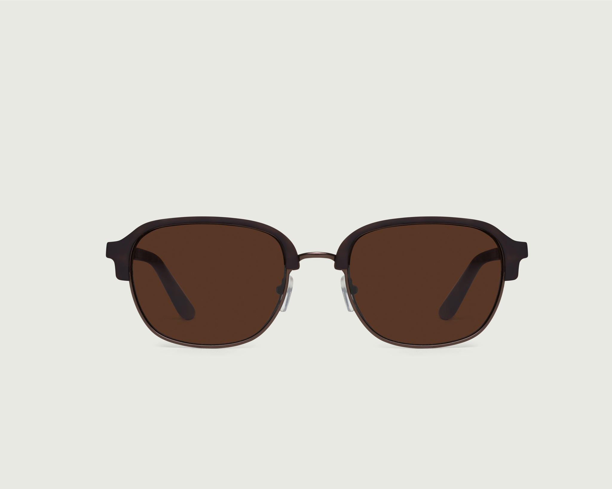 Bronze Hickory::Luca Sunglasses square brown  metal front