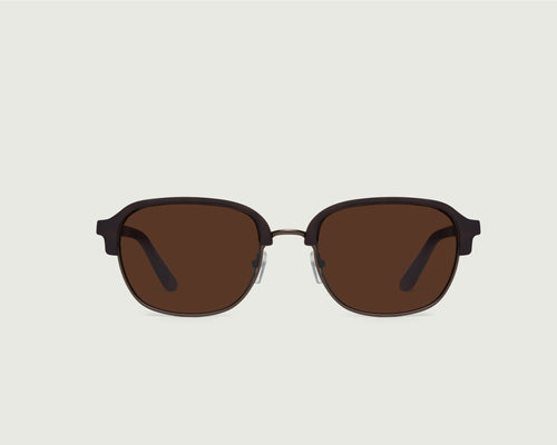 Bronze Polarized::Luca Sunglasses square brown  metal front