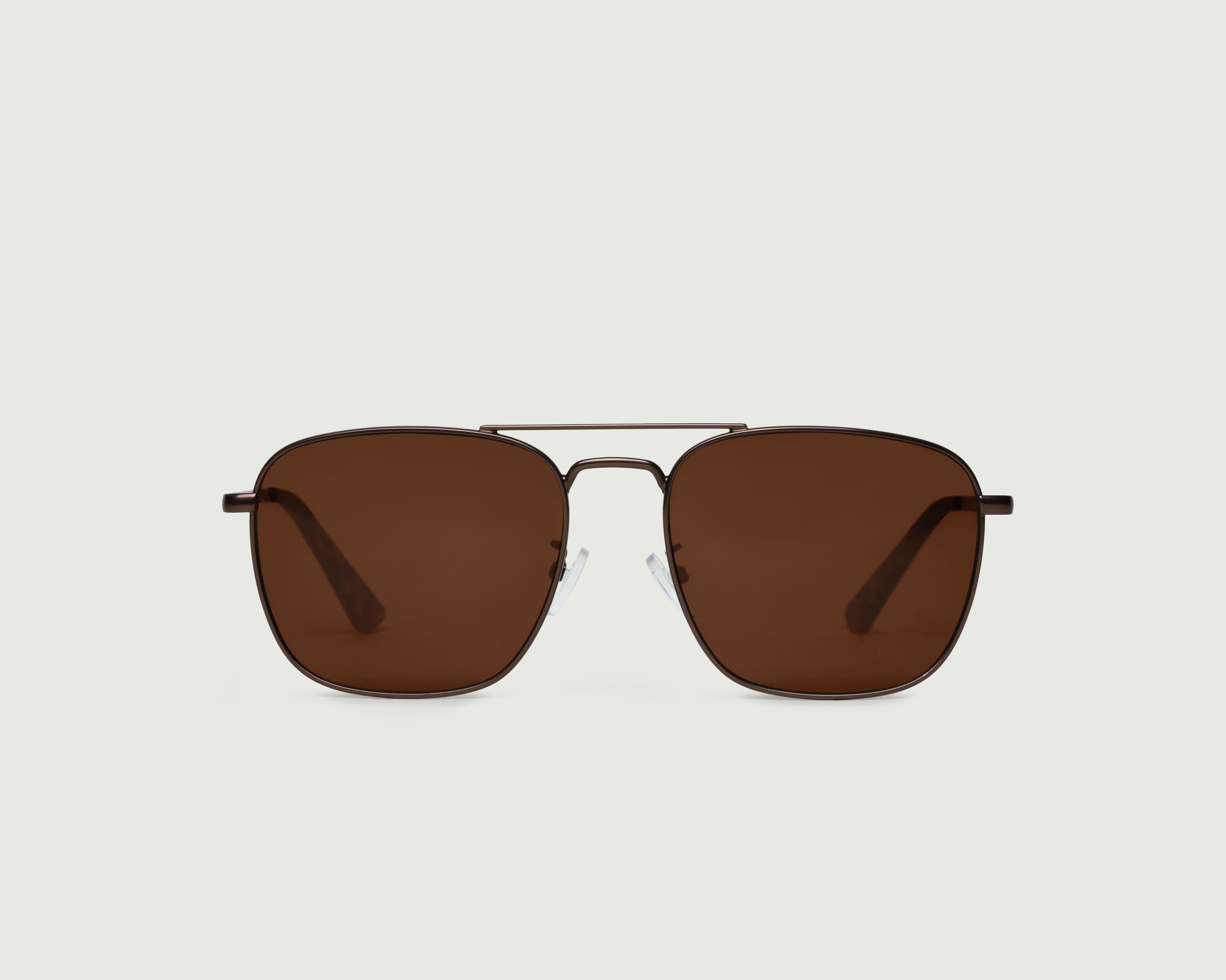 Bronze Hickory::Val Sunglasses pilot brown  metal front