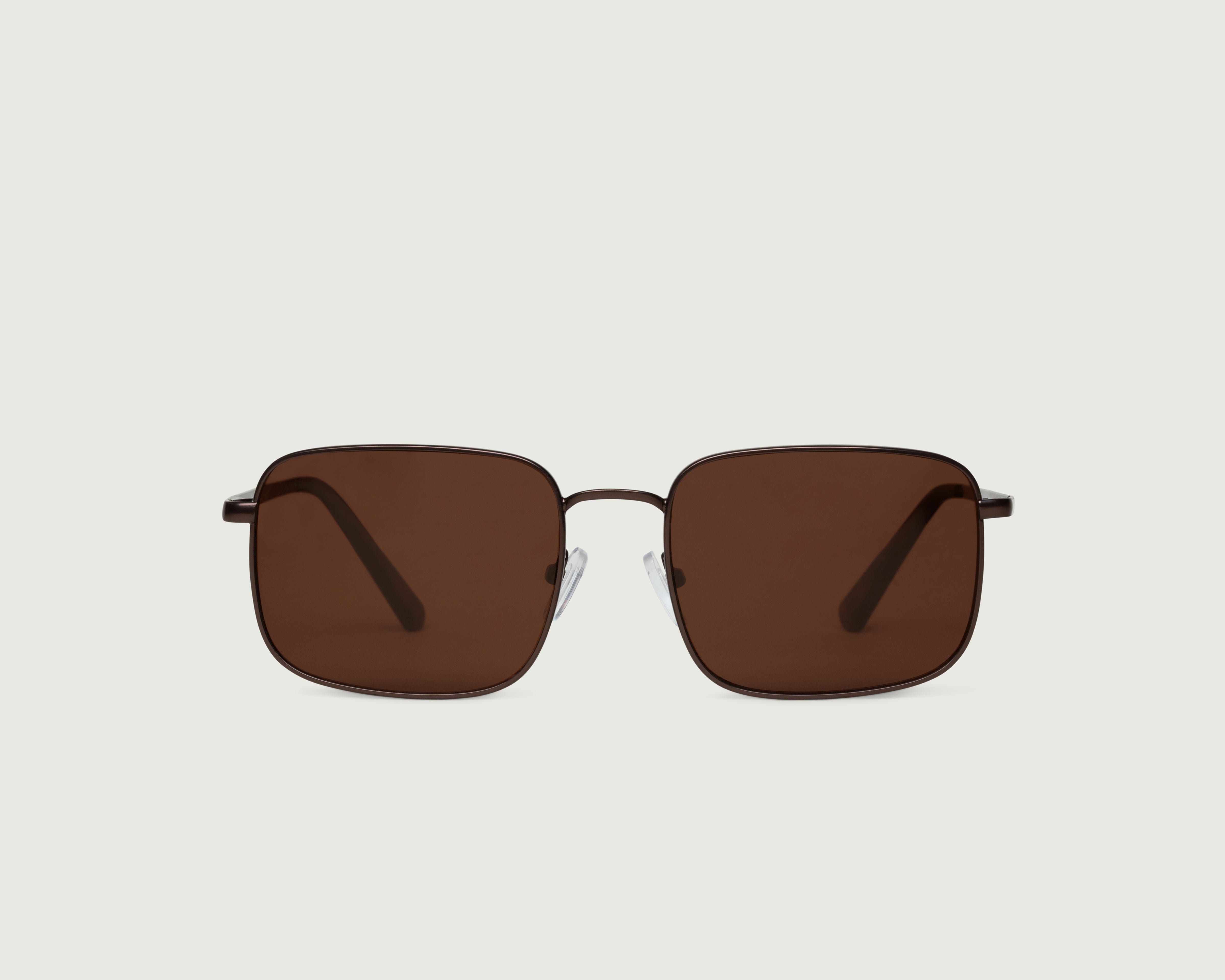 Bronze Hickory::Vito Sunglasses rectangle brown  metal front