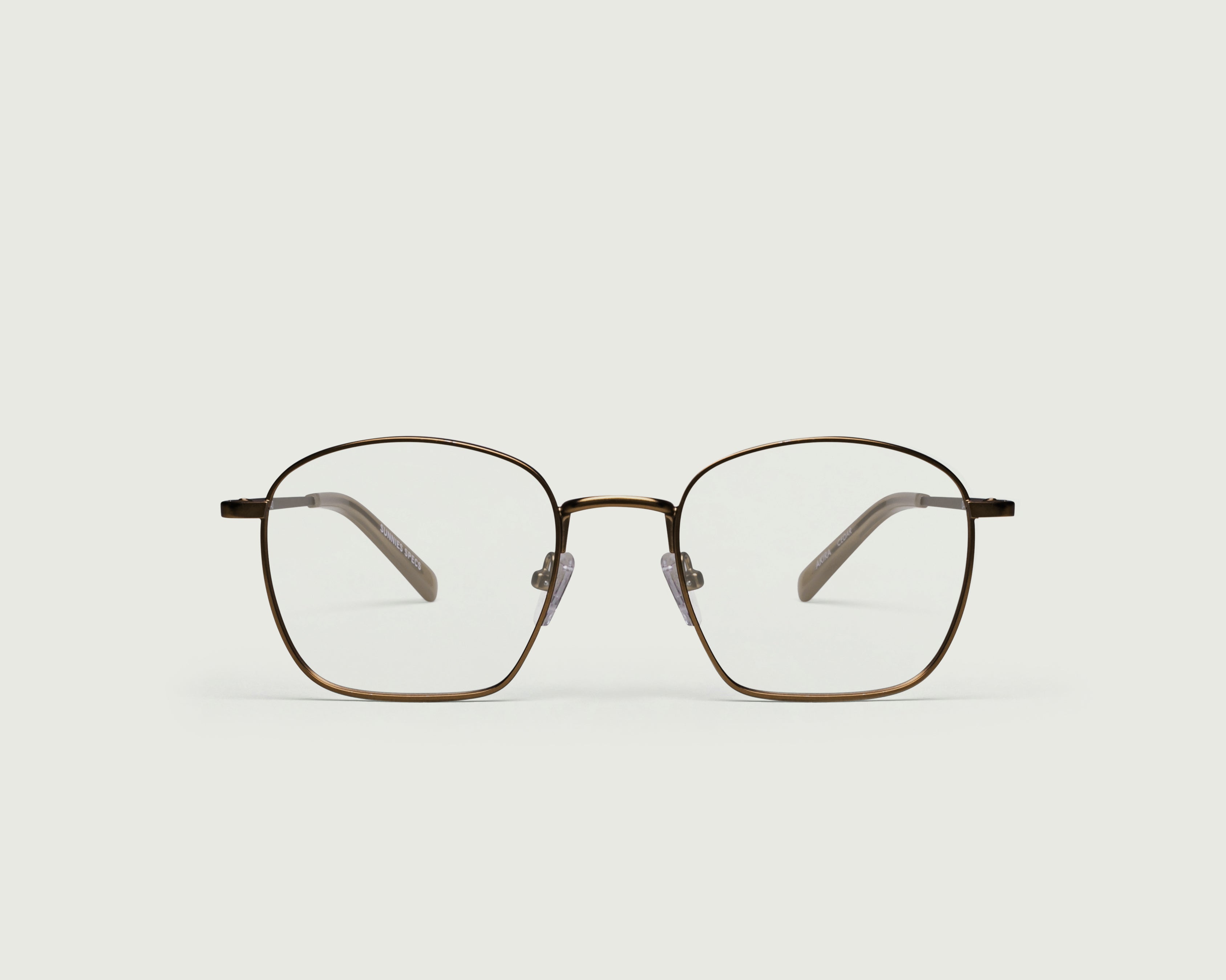Bronze::Akira Eyeglasses square brown metal front