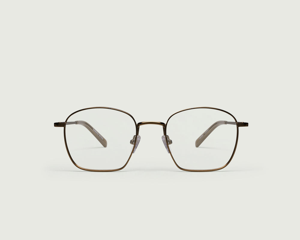 Bronze::Akira Eyeglasses square brown metal front