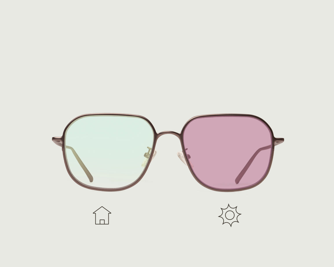 Bronze Pink Guava Adaptive::Pascal Eyeglasses square Brown metal front