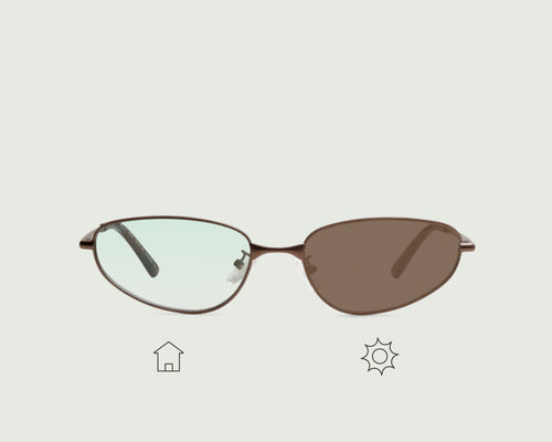 Bronze Portobello Adaptive::Selene Eyeglasses cateye Brown metal front