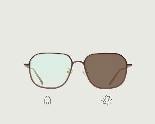 Bronze Portobello Adaptive::Pascal Eyeglasses square Brown metal front