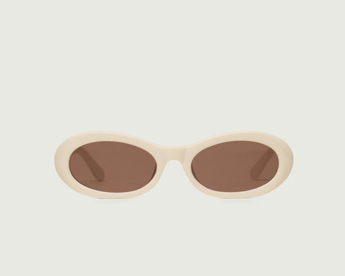 Burrata::Mina Sunglasses oval White recycled polyester front