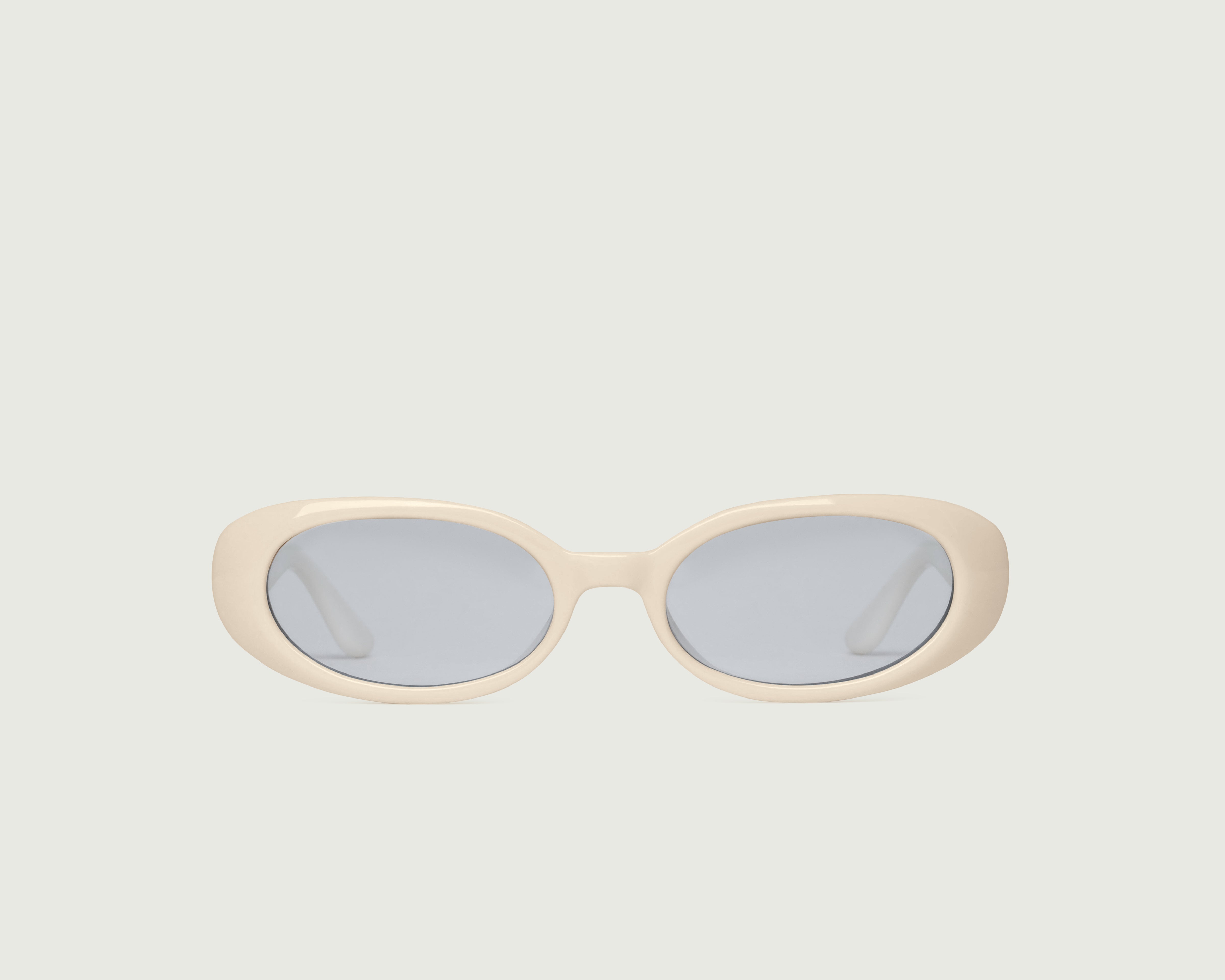 Burrata::Devon Sunglasses oval White recycled polyester front