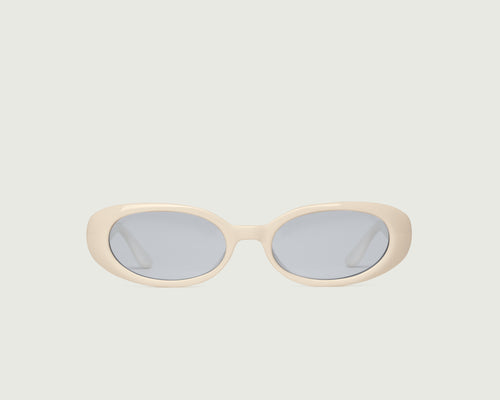 Burrata::Devon Sunglasses oval White recycled polyester front