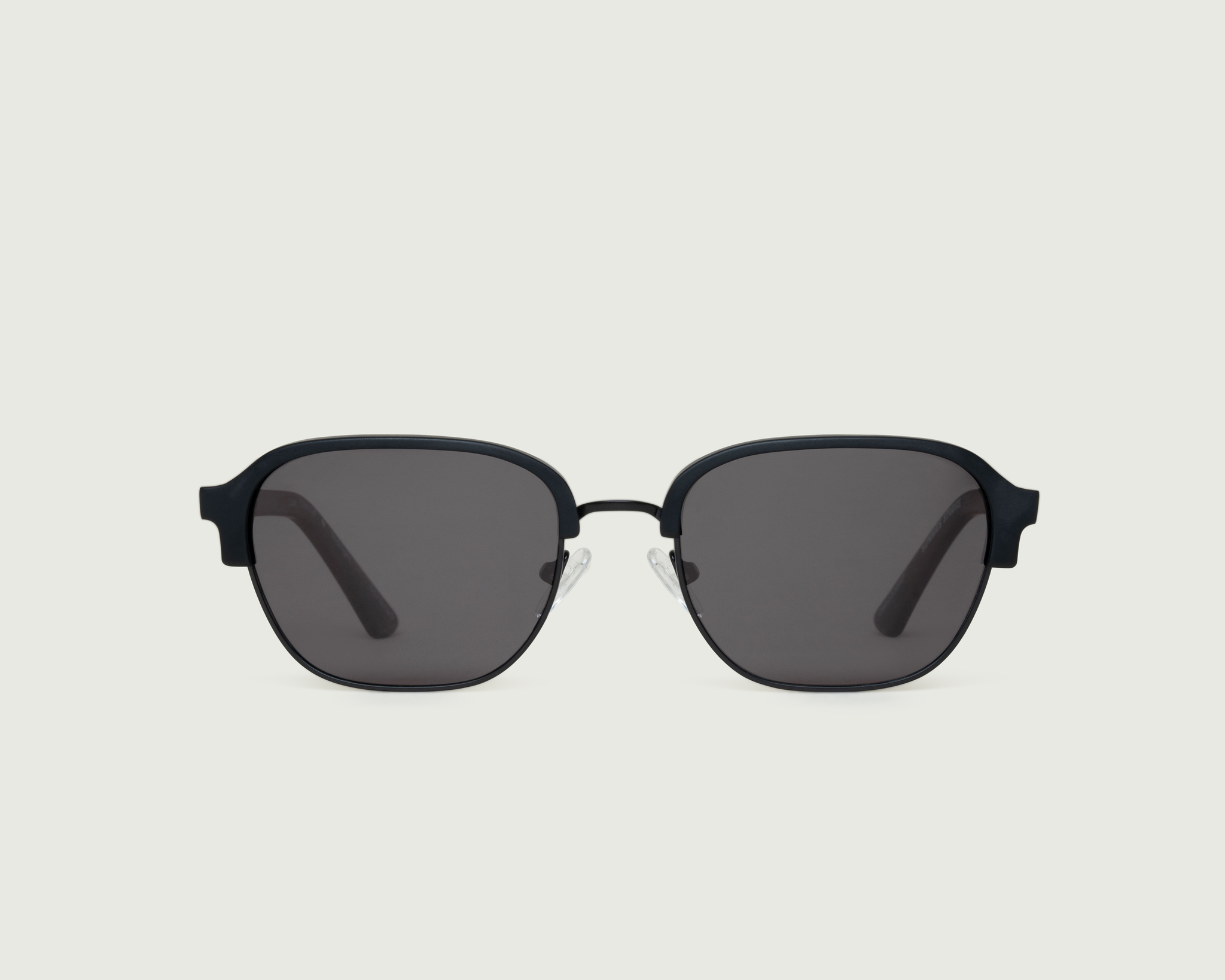 Charcoal Polarized::Luca Sunglasses square black metal front