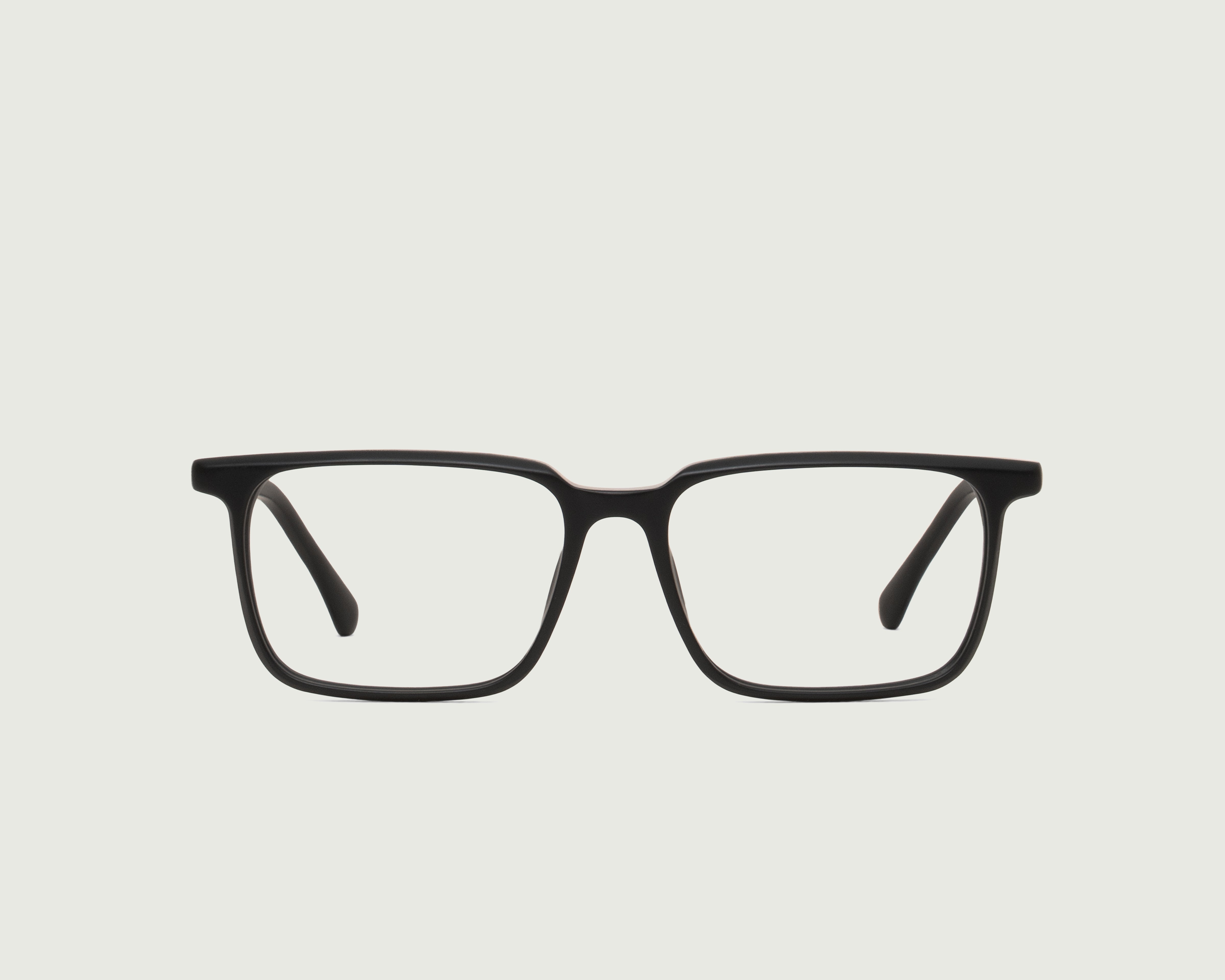 Charcoal::Buddy Eyeglasses rectangle Black acetate front