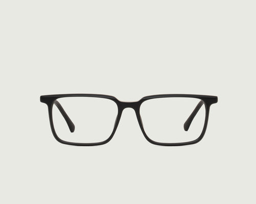 Charcoal::Buddy Eyeglasses rectangle Black acetate front