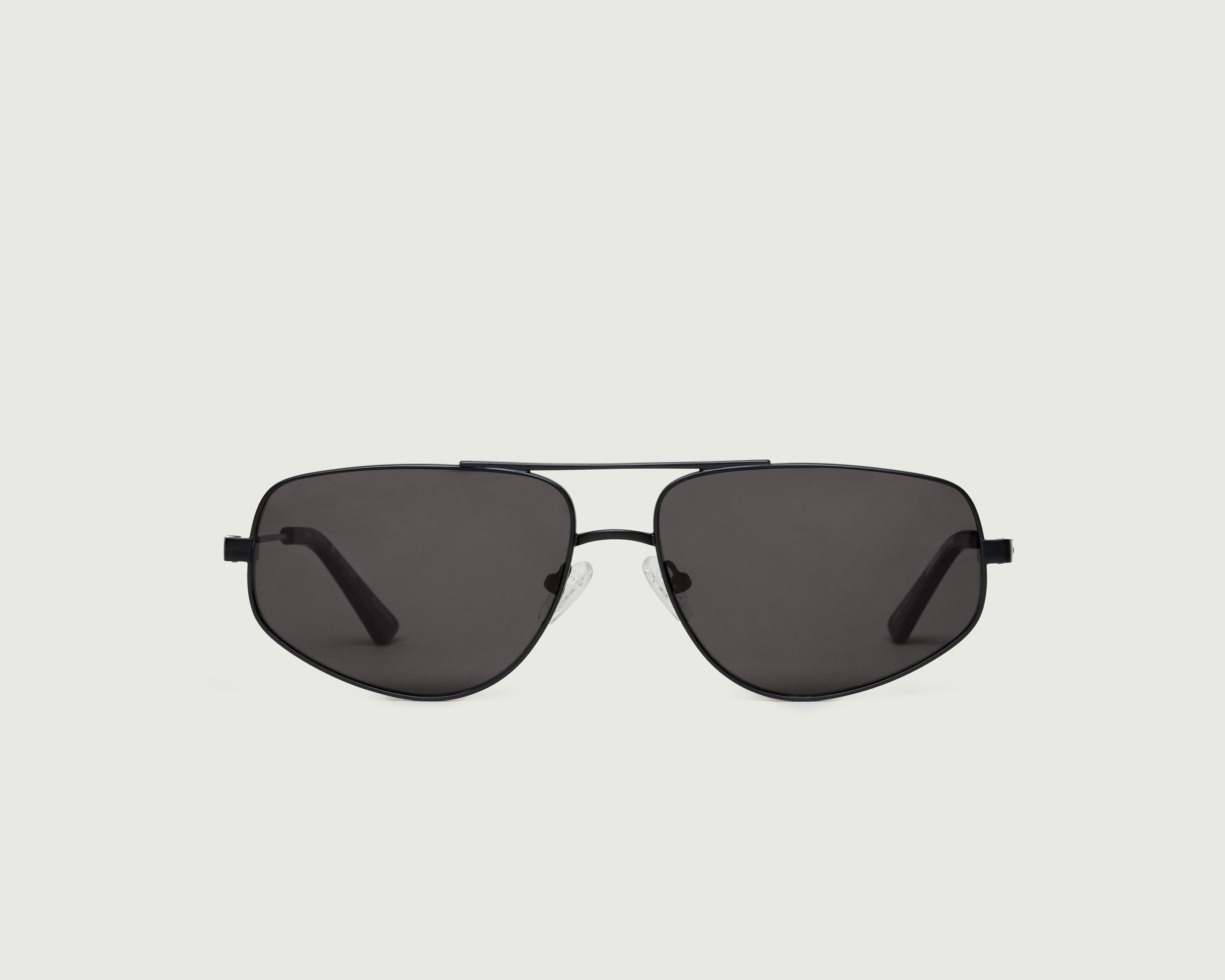 Charcoal Polarized::Rome Sunglasses pilot black metal front