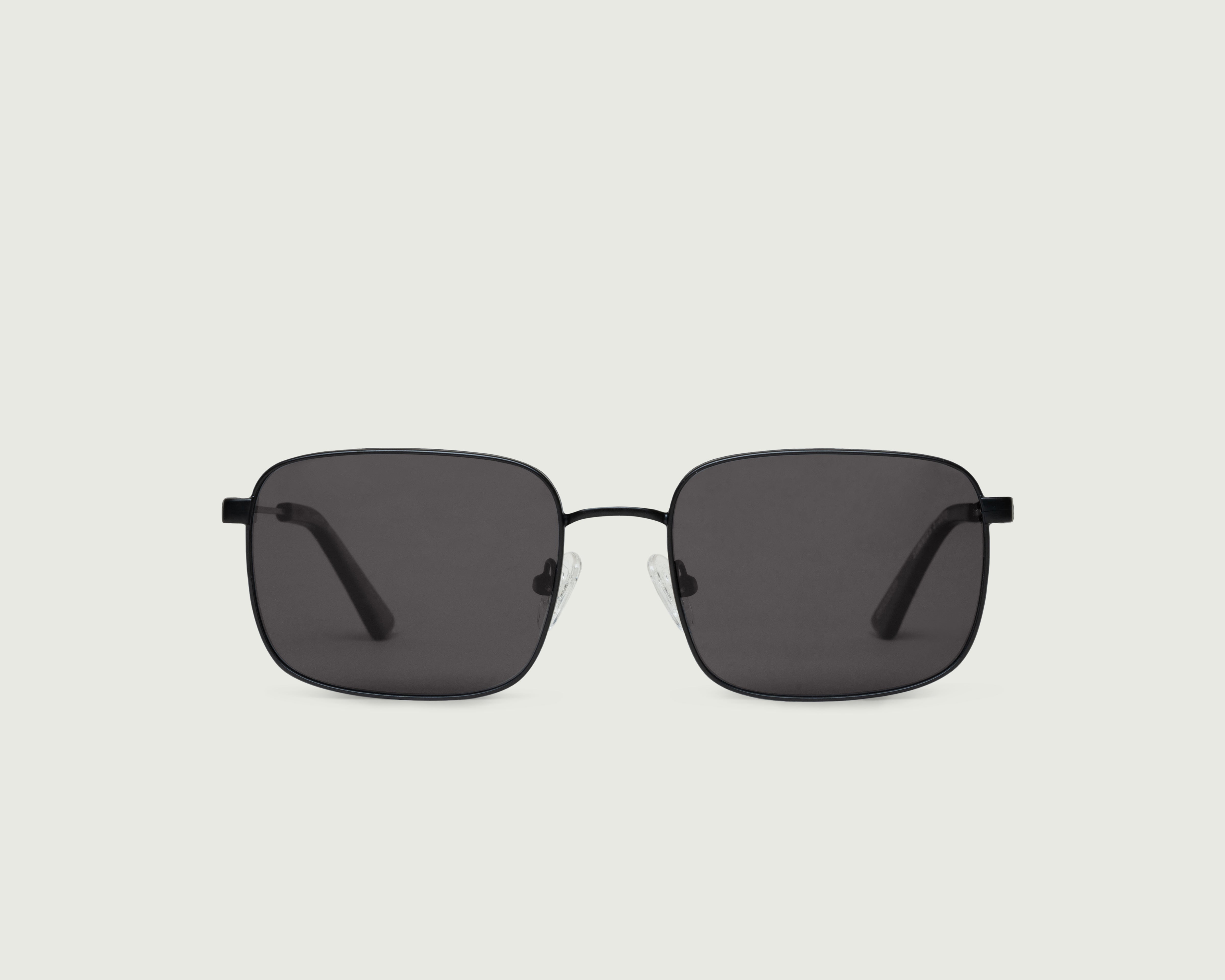 Charcoal Polarized::Vito Sunglasses rectangle black metal front