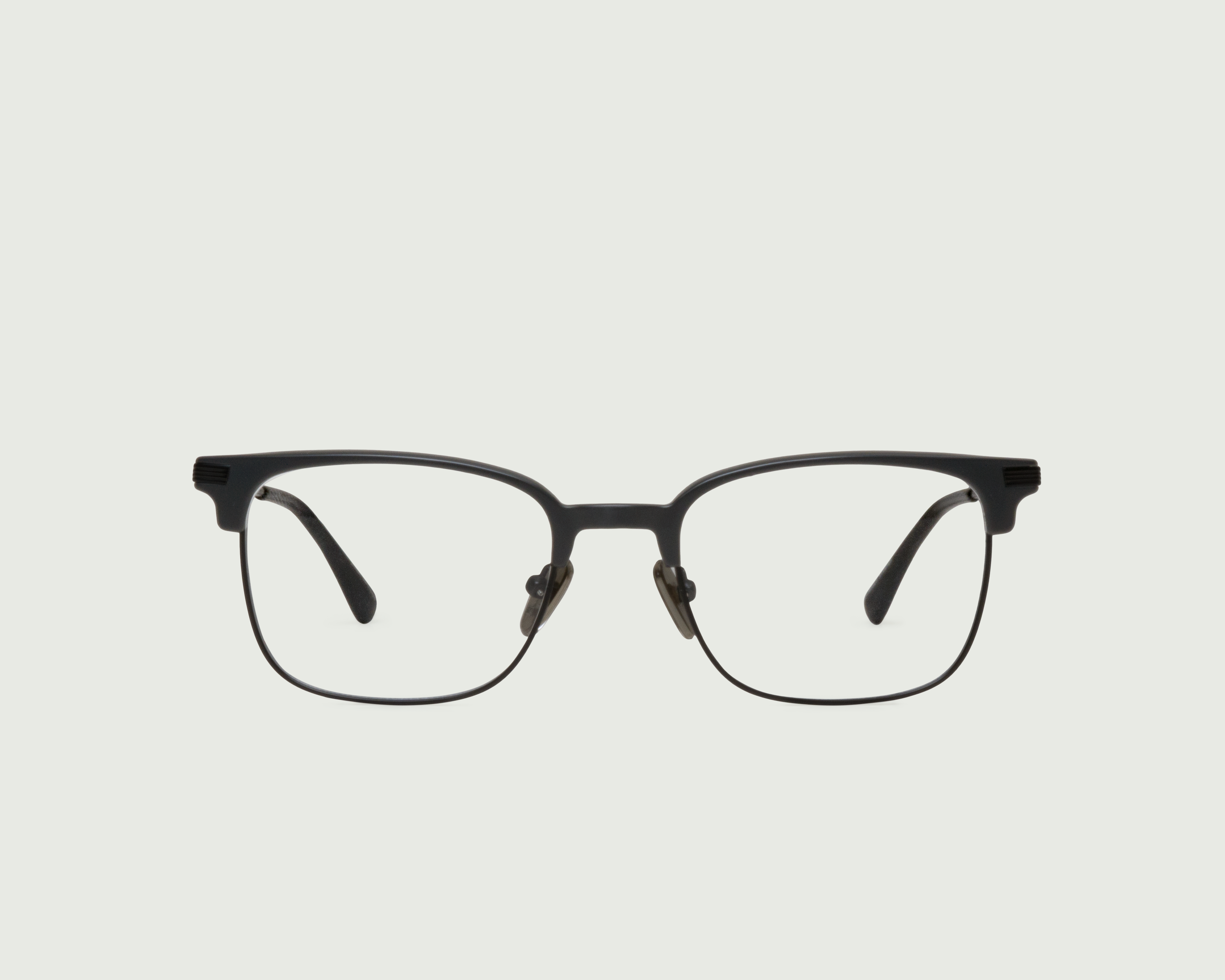 Charcoal::Drew Eyeglasses Square Black plant-based plastic front