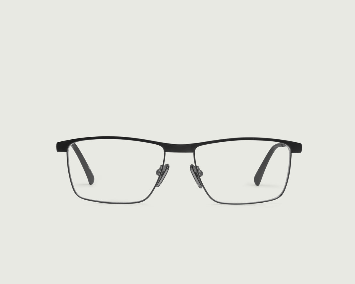 Charcoal::Elliot Eyeglasses Rectangle Black metal front