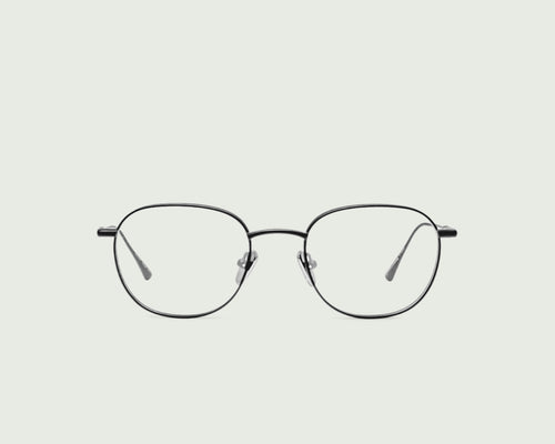 Charcoal::Georgie Eyeglasses round black titanium front