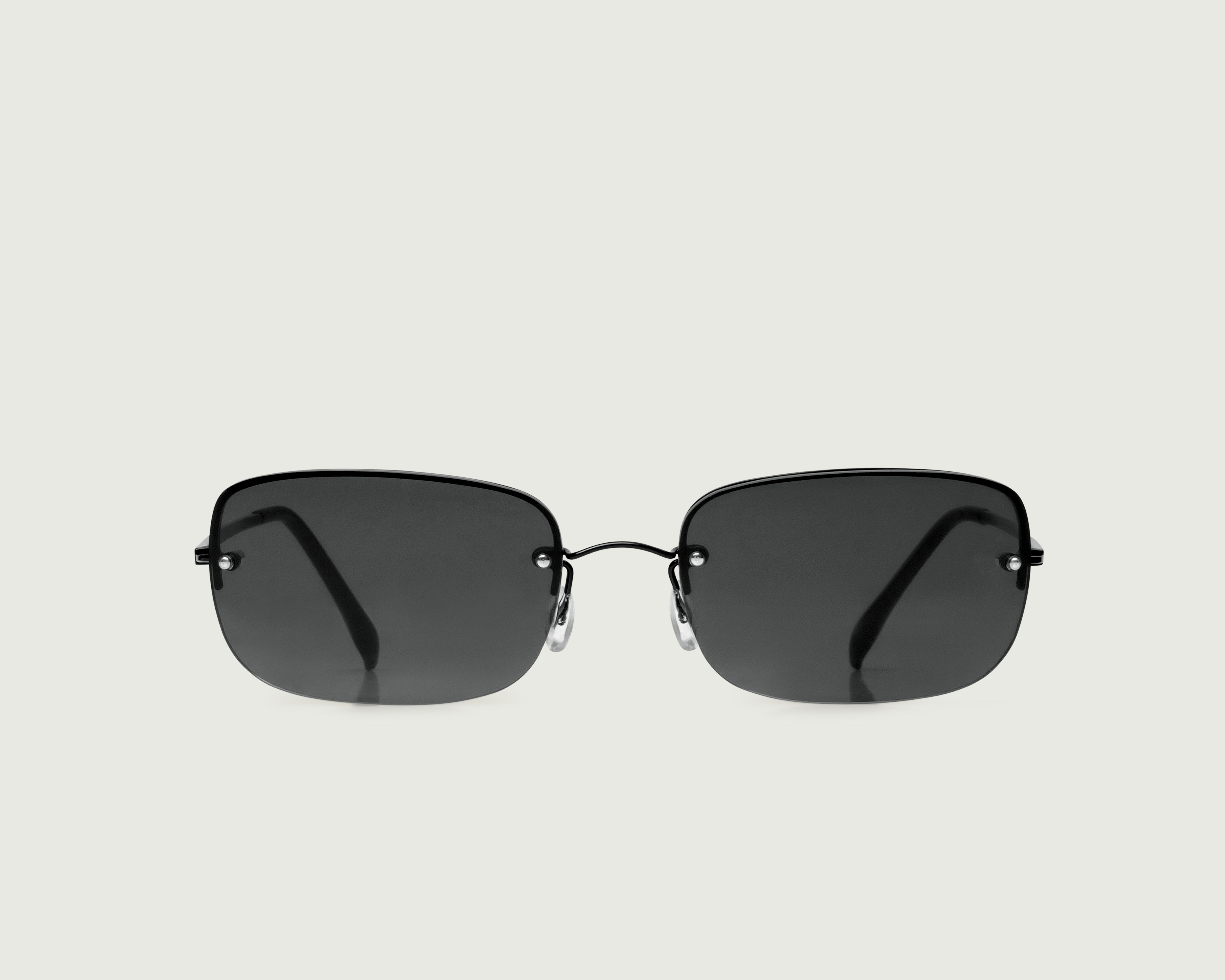 Charcoal::Stevie Sunglasses rectangle black metal front