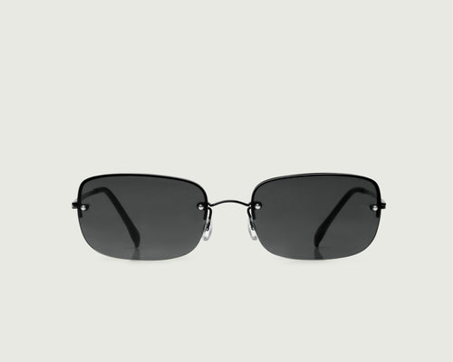 Charcoal::Stevie Sunglasses rectangle black metal front