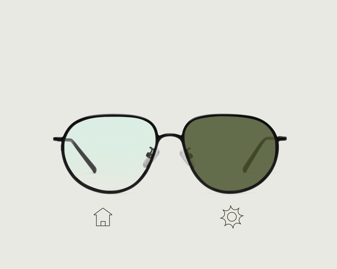 Charcoal Gecko Adaptive::Monty Eyeglasses pilot Black metal front