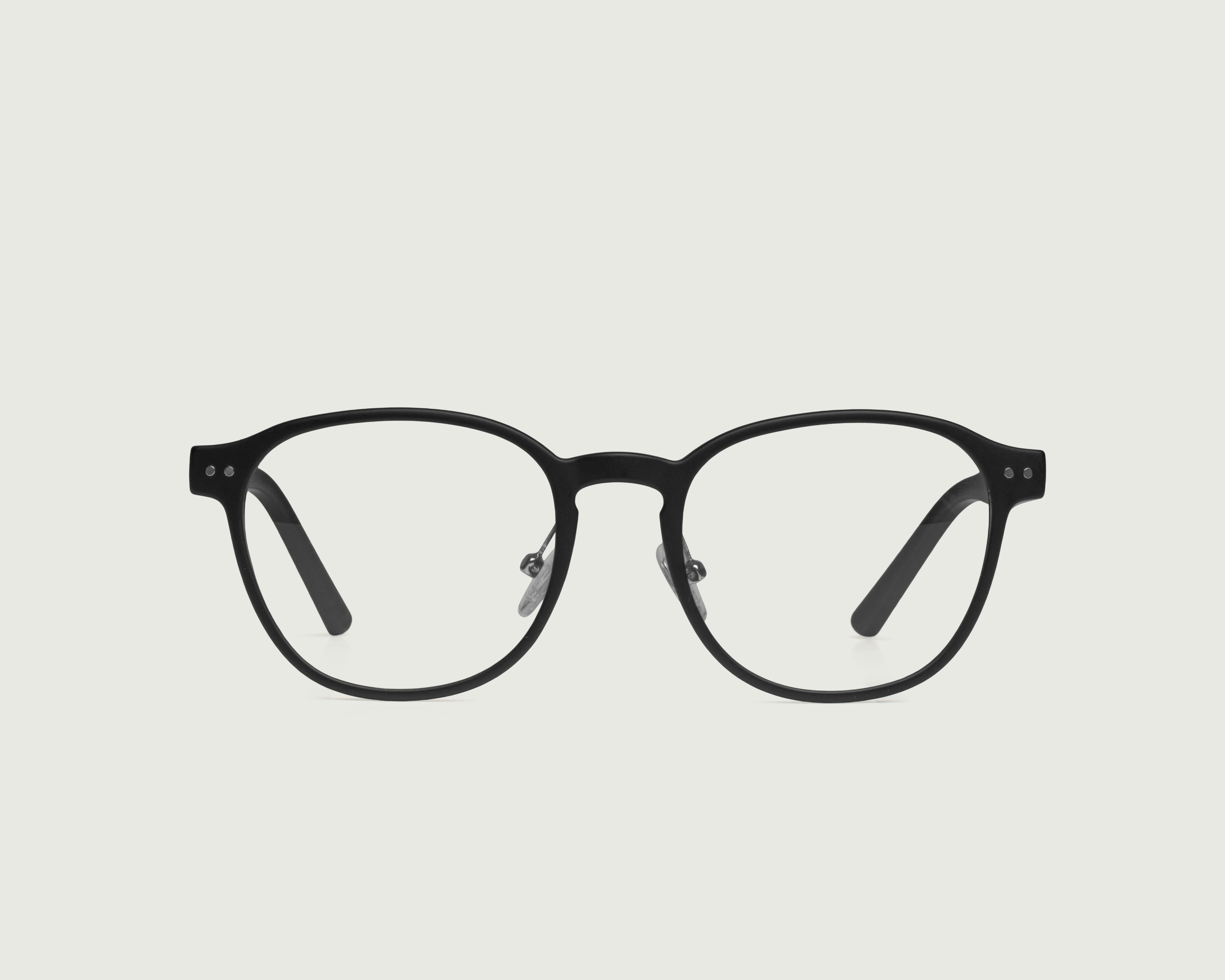 Charcoal::Orman Wide Eyeglasses round black plant-based front