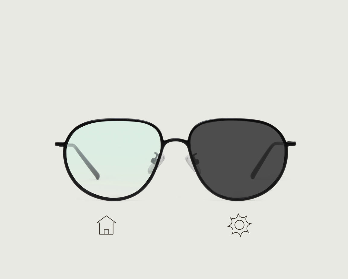 Charcoal Storm Adaptive::Monty Eyeglasses pilot Black metal front