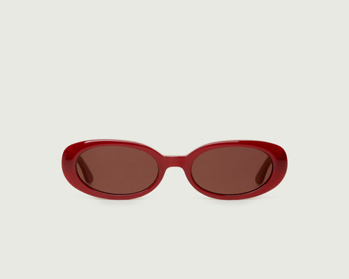 Cherry ::Devon  Sunglasses round red acetate front