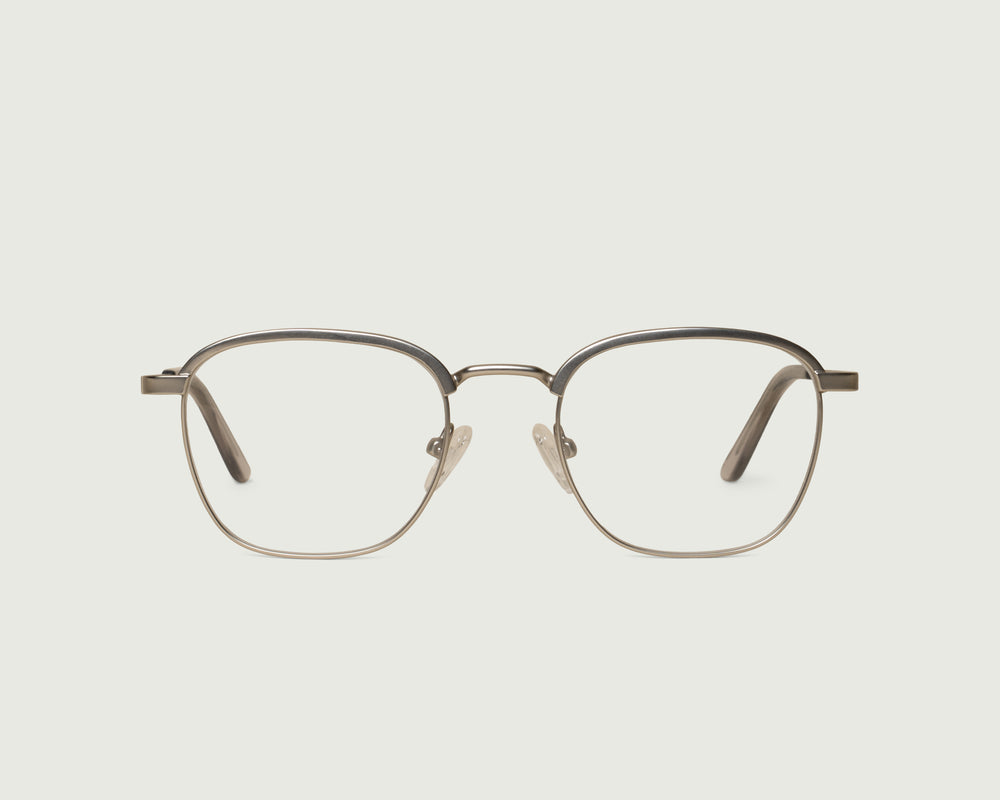 Chrome::Clyde Eyeglasses square gray metal front