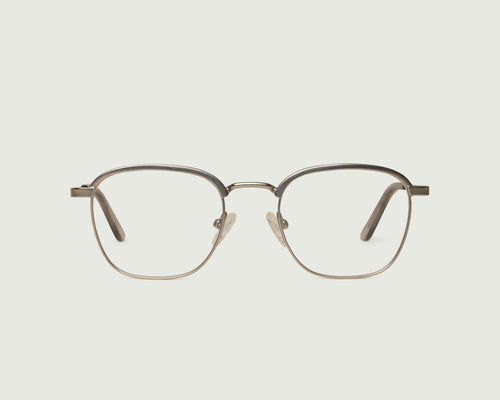 Chrome::Clyde Eyeglasses square gray metal front