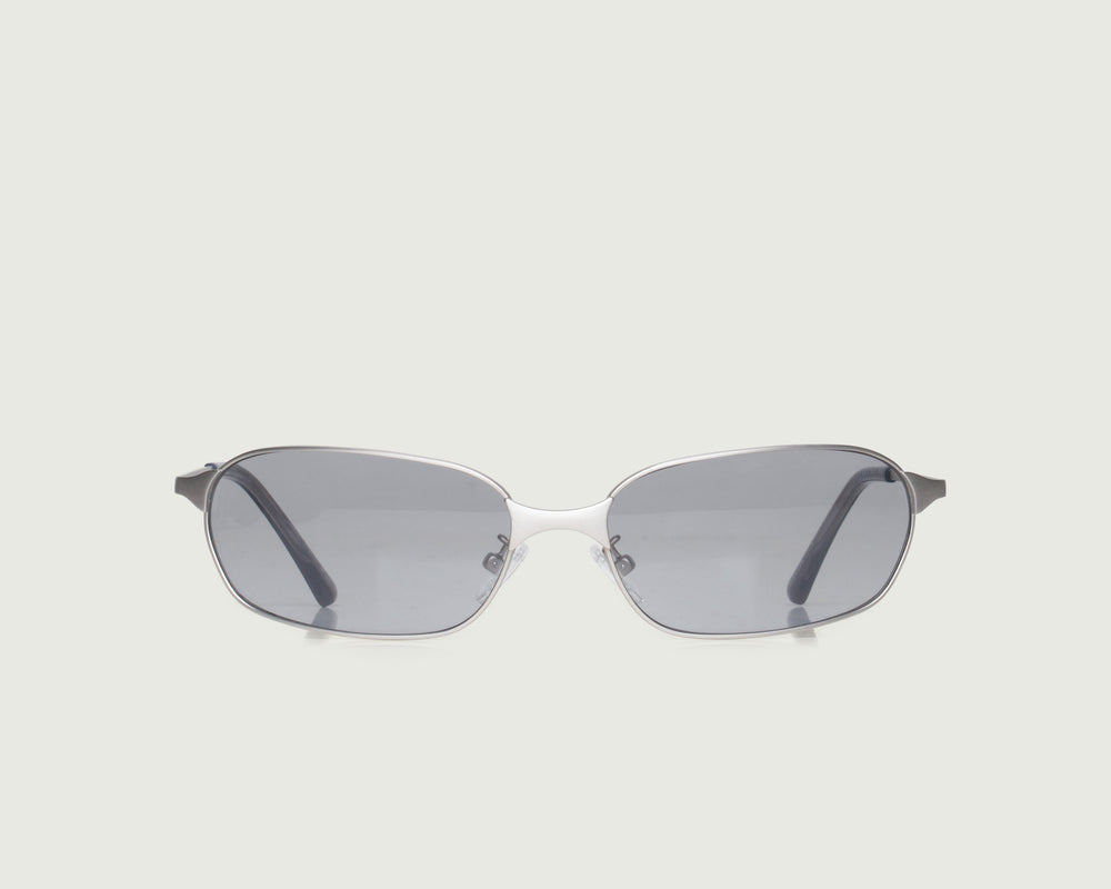 Chrome Haze::Aspen Sunglasses Rectangle gray metal front