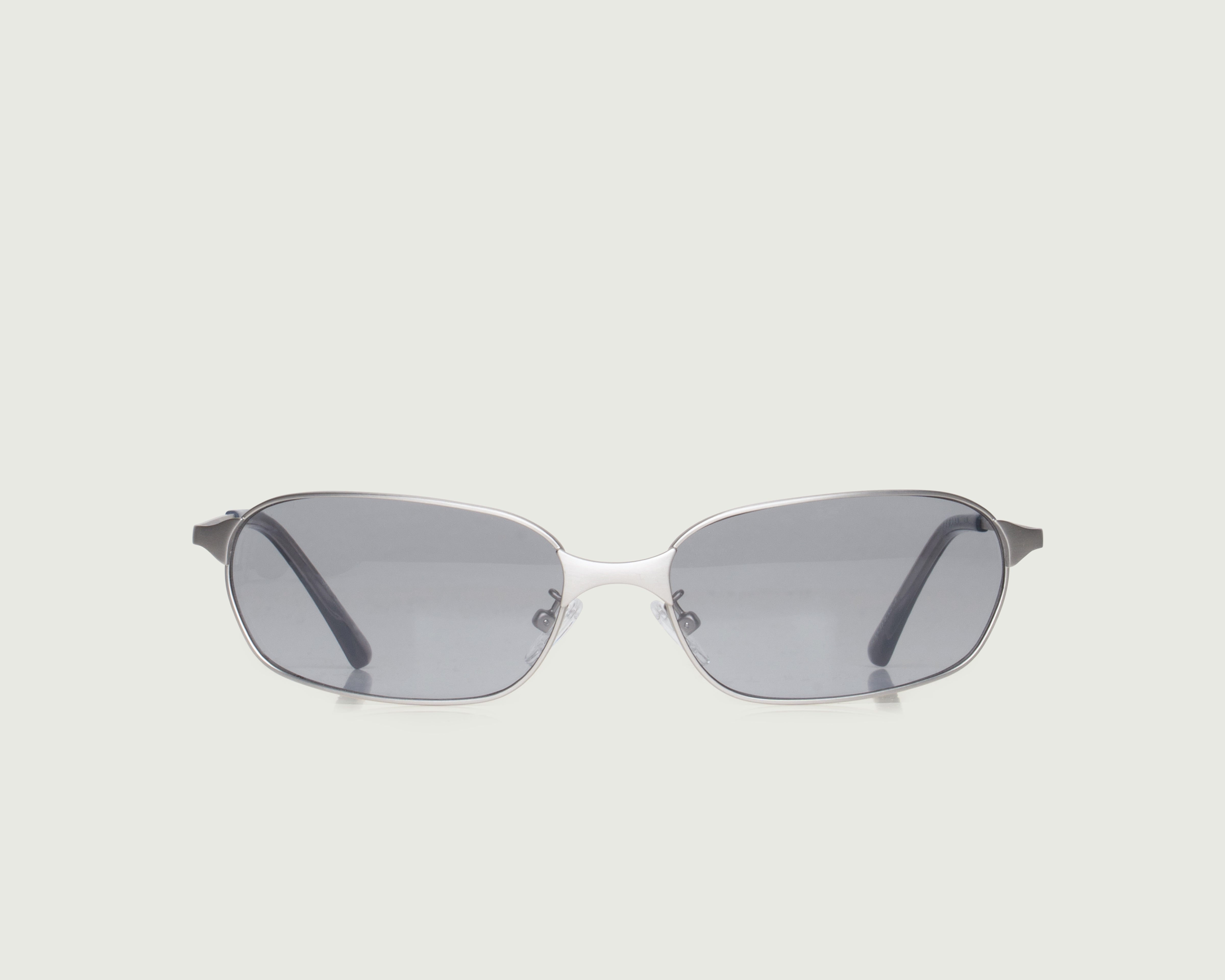 Chrome Haze::Aspen Sunglasses Rectangle gray metal front