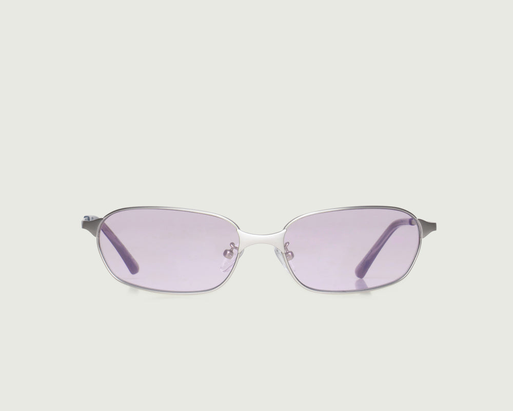 Chrome Lilac::Aspen Sunglasses Rectangle gray metal front