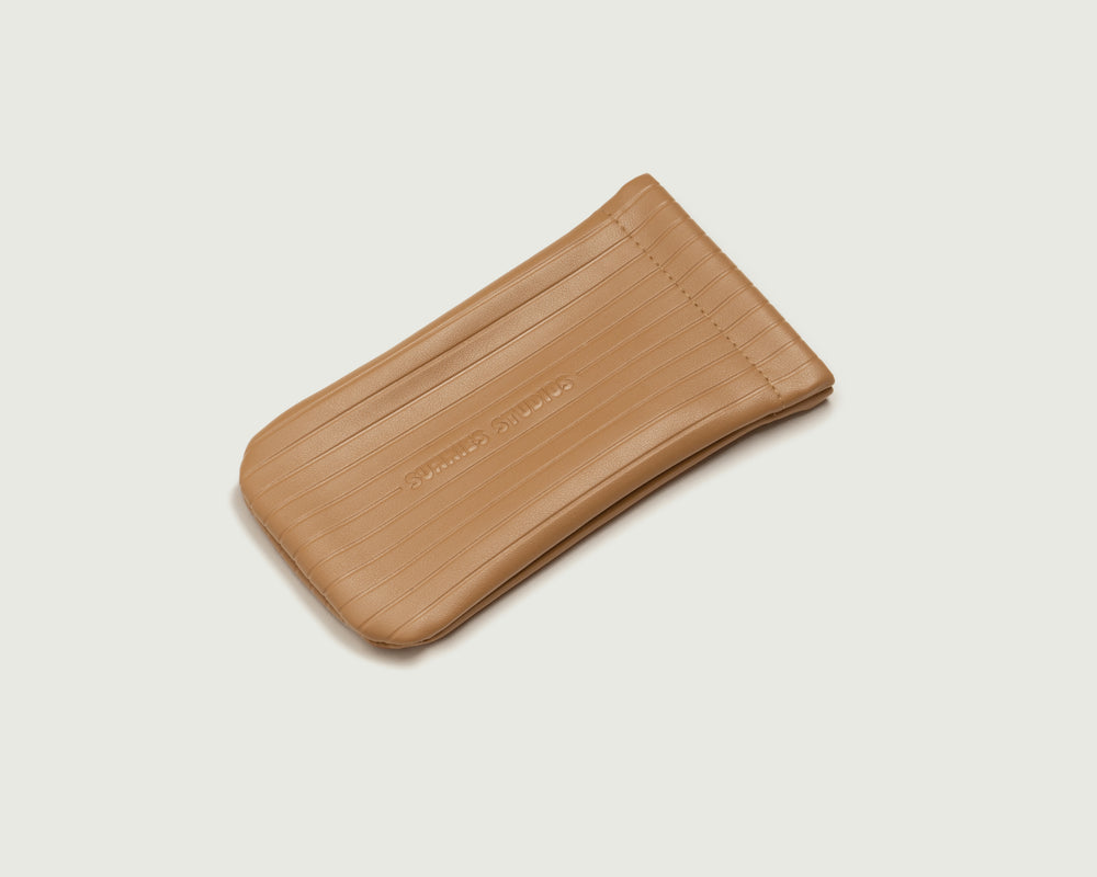 Cocoa::Ribbed Sac Eyewear case brown  top