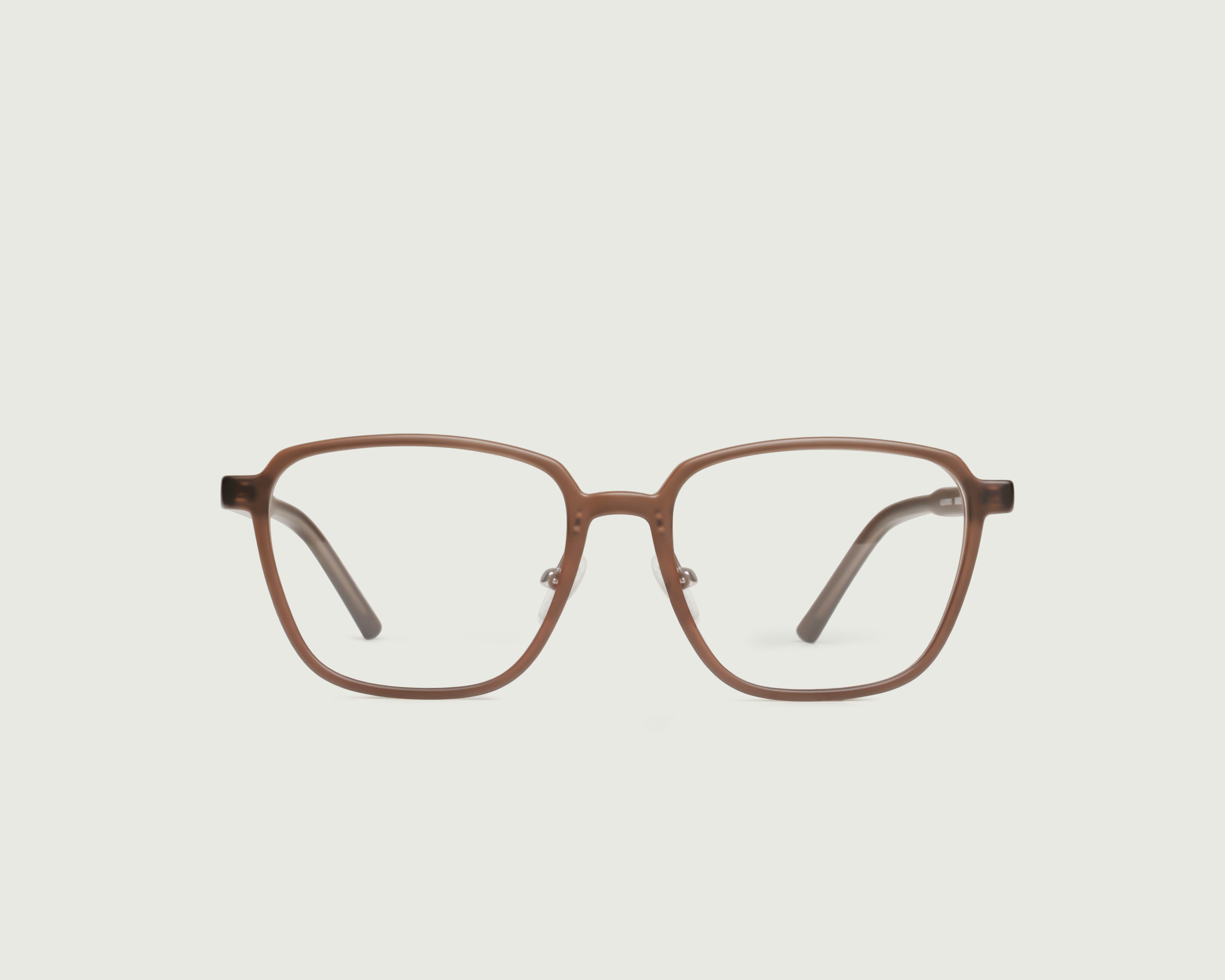 Coffee::Jensen Wide Eyeglasses square brown plant-based front