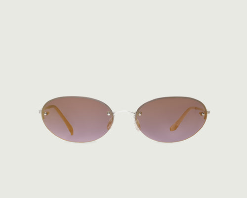 Coin Aurora::Coco Sunglasses oval silver metal front