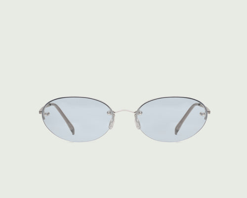 Coin Frost::Coco Sunglasses oval silver metal front