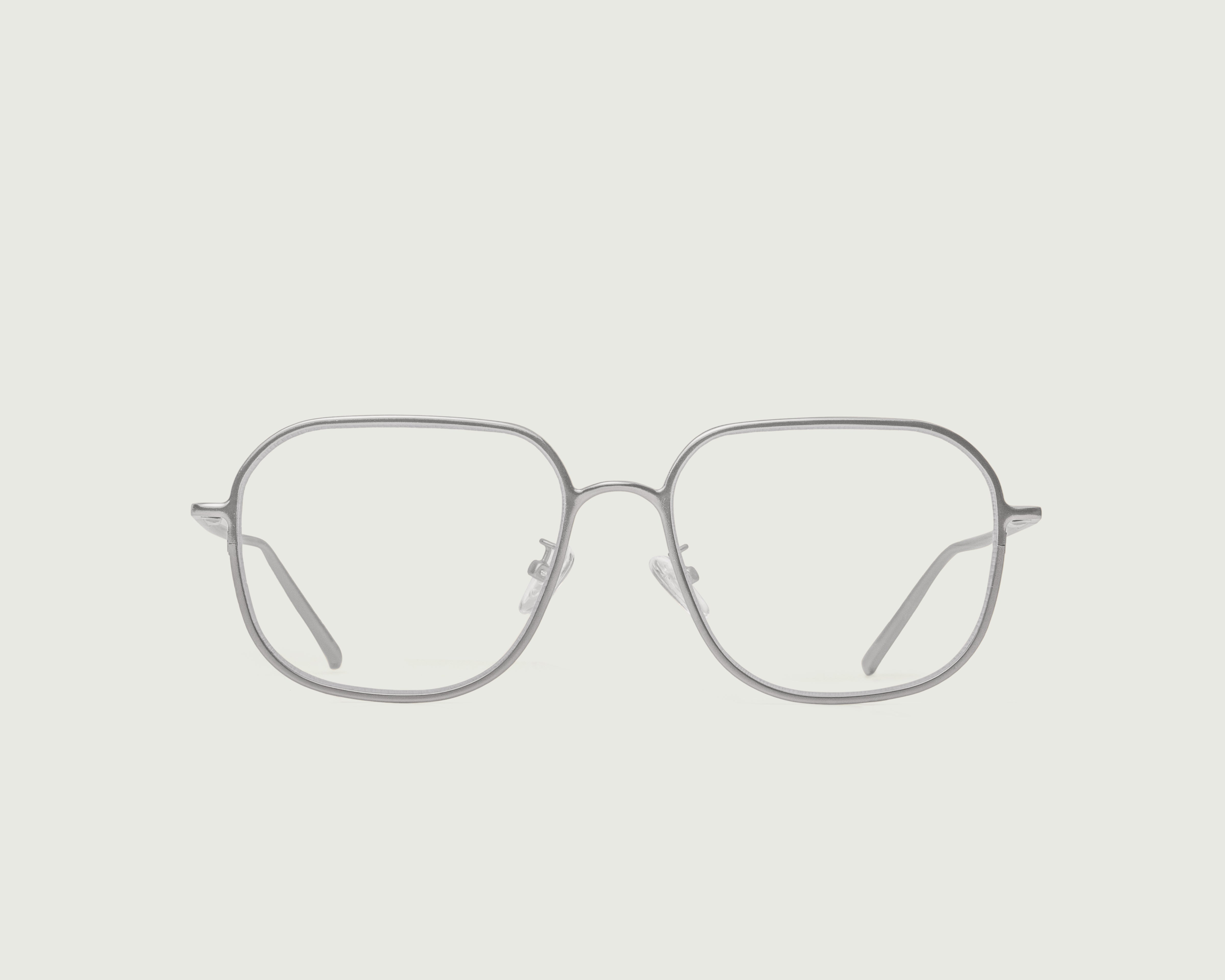 Coin::Pascal Eyeglasses square Silver metal front