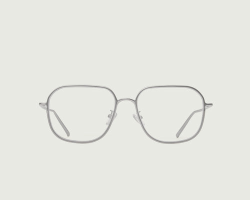 Coin::Pascal Eyeglasses square Silver metal front