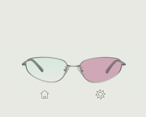 Coin Pink Guava Adaptive::Selene Eyeglasses cateye Silver metal front