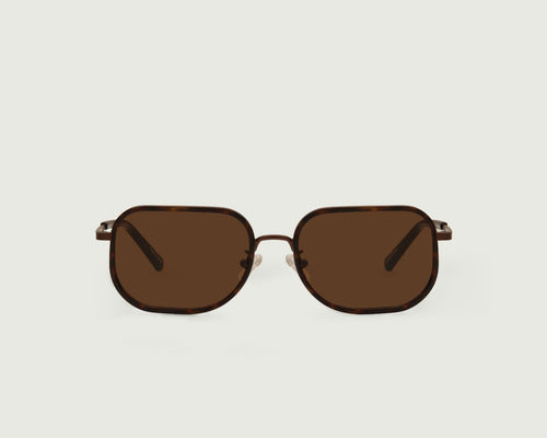 Classic Tort::Levi Sunglasses round brown plastic front