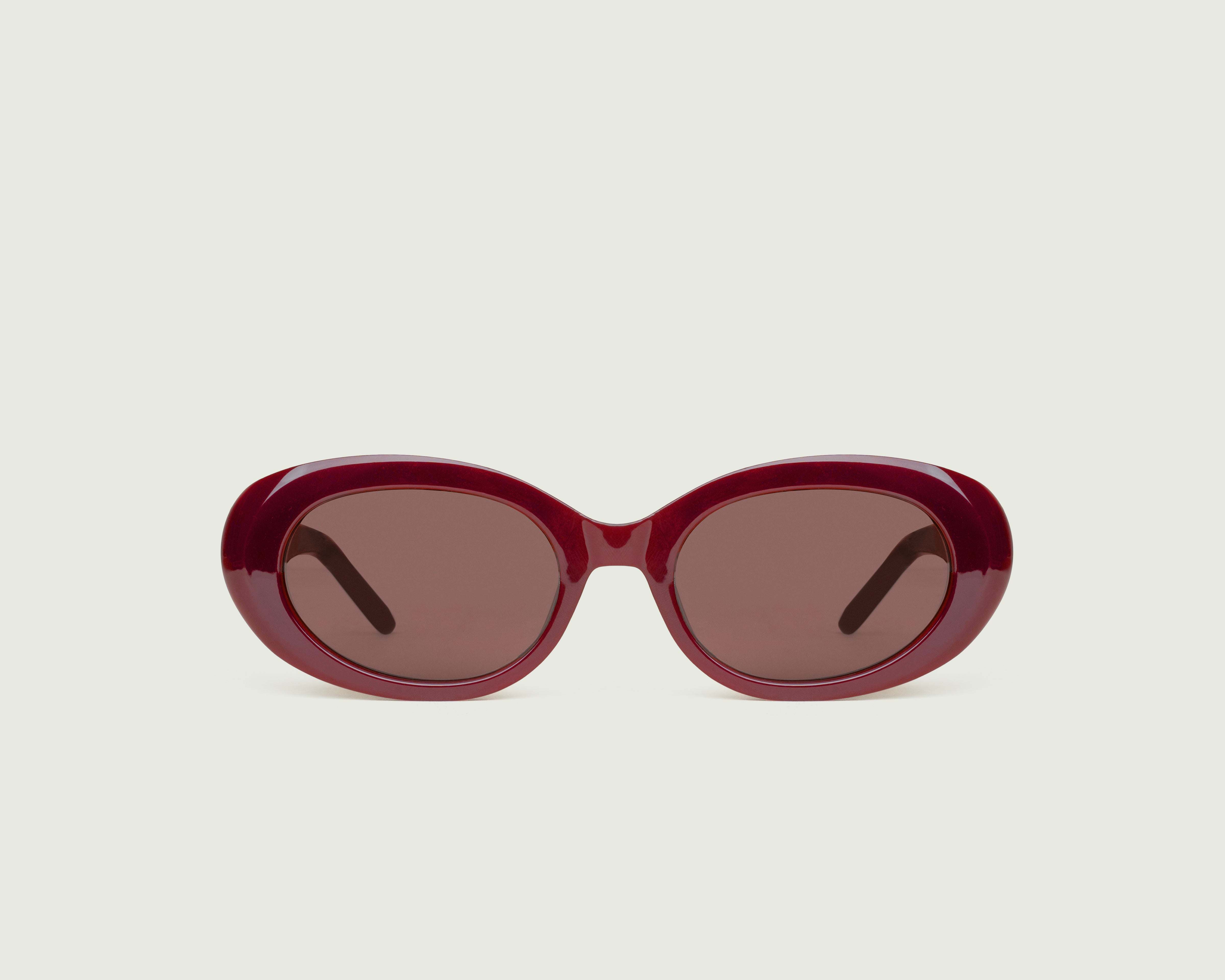 Crimson::Iris Sunglasses round red recycled polyester front