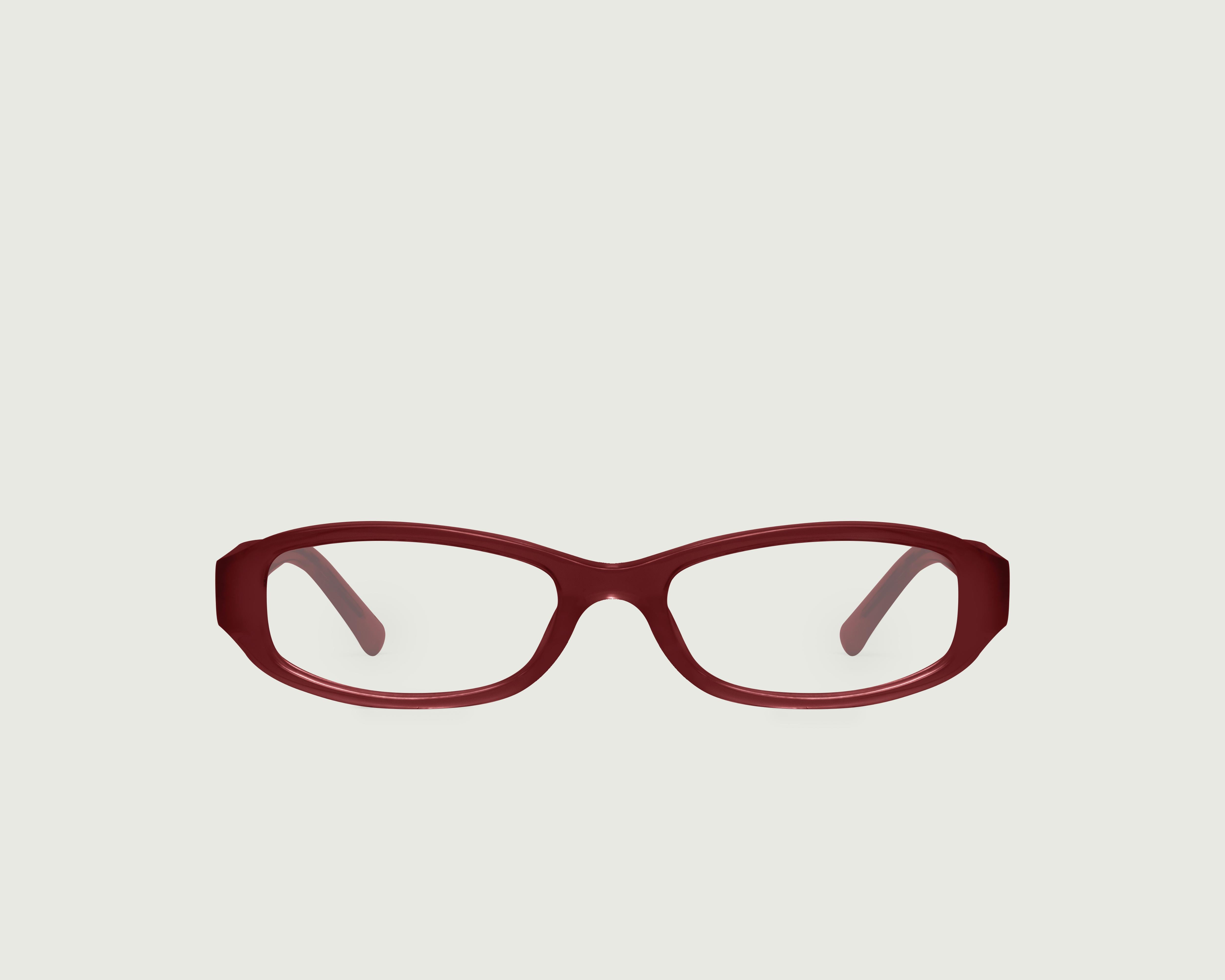 Crimson::Lucy Eyeglasses rectangle red acetate front