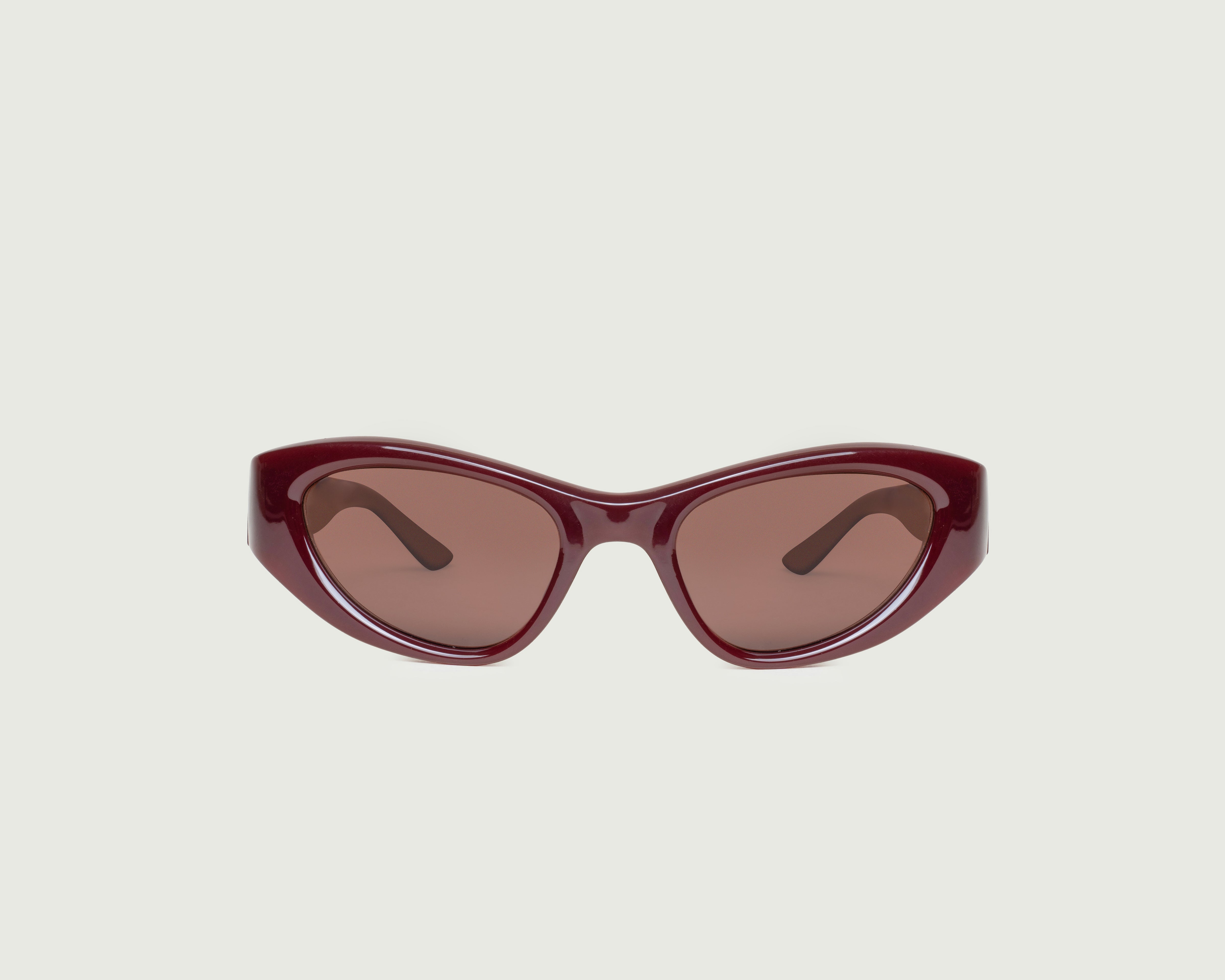 Crimson Plum Polarized::Sol Sunglasses cateye red recycled polyester front