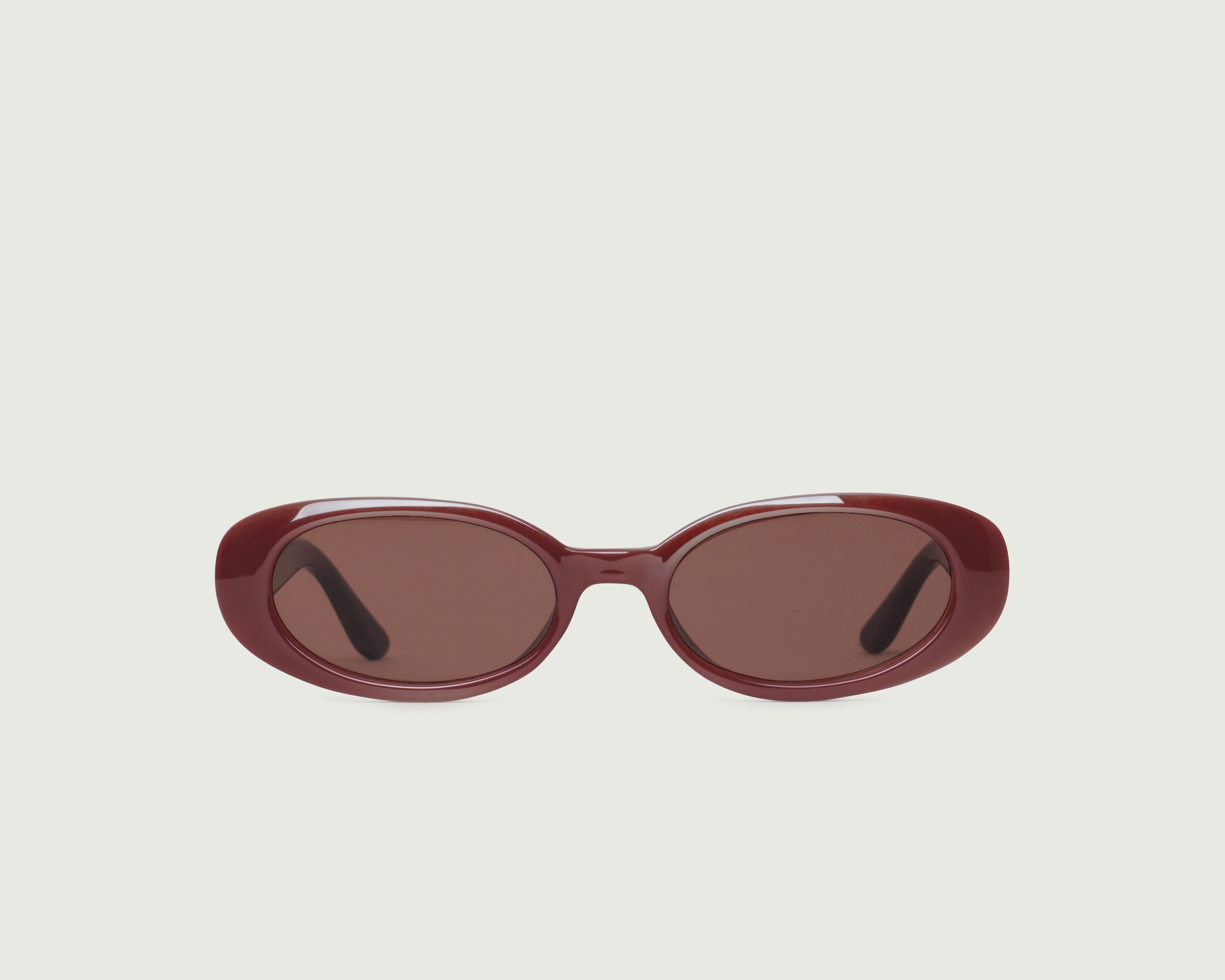 Crimson::Devon Sunglasses oval Red recycled polyester front