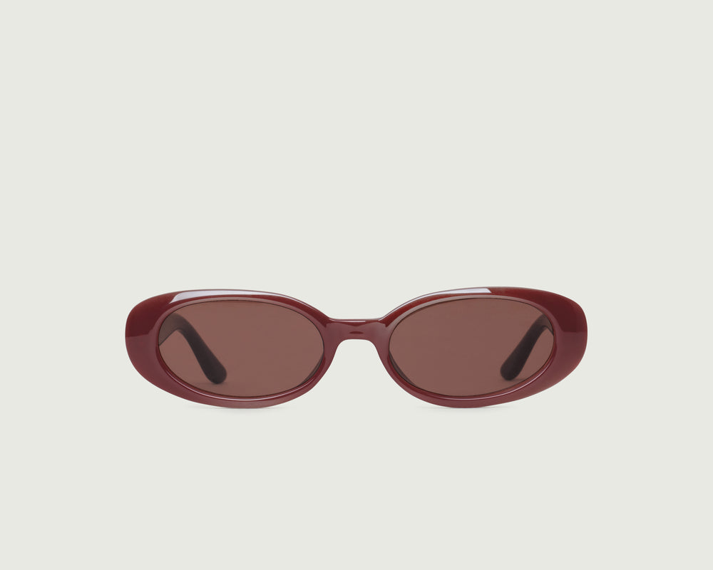 Crimson::Devon Sunglasses oval Red recycled polyester front